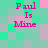 Pixelated text 'Paul Is Mine' in pink appears on a of cyan, gray, and pink squares