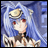 Pixelated anime-style character with blue hair and red eyes, wearing a hat and white outfit, next to text reading "Anime IM" and "c0m" on black background.