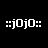 Animated contact sheet of a pixelated text-based buddy icon showing sequential color changes in the letters ::jOjO:: across 11 frames arranged in a 4x3 grid with one empty cell.