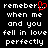 Pixelated text reads 'remeber' with a red heart symbol replacing the final 'r', followed by 'when me and you fell in love perfectly' on black background.