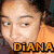 A four- shows a person in an orange top with changing text overlays: DIANA, AKA, BABY-D