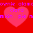 Red background with four pink hearts and purple pixelated text reading 'ciara' and 'mkin pie' in two