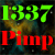 Two side-by-side pixelated displays of time and text with color-swapped elements against a dark, blurred background.