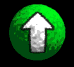 Green textured sphere with white arrow symbols appearing and disappearing