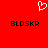 Red background with white pixelated heart symbol above two black text blocks reading BLOSKR.
