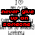 A static image displays four distinct text blocks in red, green, and blue pixelated fonts against a white background with faint gray text overlays.