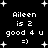 Black background with white pixelated text and star symbols arranged in two vertical , each containing identical repeated phrases