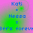 Pixelated text displays 'Kati + Nessa = Bff's forever' on a pink and green gradient background with visible pixelation.