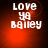 Red background with white text 'LOVE YA BAILEY' and a moving red circular glow in four quadrants.