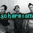Pixelated grayscale image of six figures in a with two text overlays reading "soheretam" and "I'm Trying" in cyan and green respectively