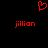 Red pixelated heart symbol above two identical red pixelated text labels on a black background.