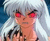 Static pixelated anime-style icon of a character with silver hair and red eyes against a blue background.
