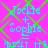 A static image with a bright pink background and green diamond-shaped lattice pattern, featuring repeated text elements in light blue.