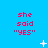 Blue background with red text reading "she said 'yes'" repeated in a , white star-like shapes scattered across the scene