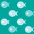 Pixelated teal background with light blue fish swimming, overlaid text reading "Don't follow the crowd" in blue pixel font.