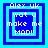Four pixelated blue and cyan square frames with text "Alex uk wat u make me MAD!!" arranged in a , each frame showing different internal layering of squares