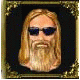 Nine distinct cartoon-style portraits in gold frames with black backgrounds, each depicting a different character or figure.