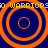 Four orange concentric circles on dark blue background with yellow text repeating "WARRIORS" across top and bottom edges.