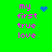 Green background with pink text 'my first true love' and blue pixelated symbols changing across frames.