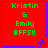 Four identical red square with blue borders display green text reading "Kristin & Emily BFFS!!" and small blue pixelated alien icons at the bottom right of each