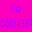 A static contact sheet of two identical animated frames showing pixelated text on a bright pink background with blue and purple color variations.