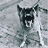 A 48x48 pixel animated contact sheet showing three sequential frames of a dog's face with open mouth and bared teeth, displayed in grayscale on a gray background.