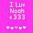 Pixelated text and symbols on a bright pink background with animated heart variations.