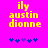 Yellow pixelated text 'ily austin dionne' on bright pink background with blue and purple puzzle-piece icons below, showing slight icon position shifts