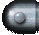 Two side-by-side pixelated circular icons with metallic gray surfaces, one showing a faint smiley face and the other displaying a bright green sphere.