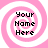 Four identical pink and white spiral patterns with black text reading 'Your Name Here' in pixelated font, arranged in a on a solid background