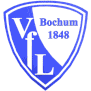 Blue and white shield-shaped icon with 'VfL Bochum 1848' text, featuring a soccer ball in various positions across frames.