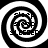 Four black-and-white spiral patterns arranged in a , each with distinct pixelated text fragments embedded within the spirals