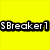 Six colored squares arranged in a , each containing the text $Breaker1 in black pixelated font with white outline