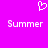 Pixelated white text and heart symbol on solid magenta background with no visible motion.