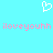 Pixelated white heart symbol above pink text reading iloveyouhh on cyan background.