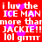 Red background with white pixelated text and pink heart shapes repeating in a pattern