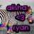 Animated buddy icon with two color variations of text and symbols over a blurred background, transitioning between purple and green hues.