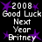 Pixelated text and purple stars on black background, with '2008 Good Luck Next Year Britney' repeated in two vertical