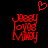 Red pixelated icon with two identical cartoonish faces and a floating heart above them on black background.