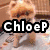 Pixelated image of a person with light brown hair and a white top, overlaid with text reading 'ChloeP' on the left side.