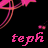 Animated pink and orange stylized figure with flowing lines on black background, displaying sequential text fragments in pixelated font.