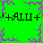 Green background with purple pixelated border and repeated black text 'ALLI' flanked by plus signs, featuring a central animated starburst pattern.