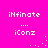 Pixelated text 'iNfinite' and 'iConz' on bright pink background with scattered white dots in four repeated