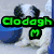 Green text 'Clodagh M' over a dog image, blue text 'Loves' over a bear image, purple text 'Animals' over a bird image.
