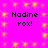 A static image with a bright pink background featuring yellow pixelated sparkles and repeated text "Nadine rox!" in black font.