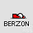 Pixel art character in red outfit performing sequential actions above 'BERZON' text on light gray background.