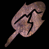 Animated sequence of a leaf-shaped icon with lightning bolt symbol, showing color shifts between brown and purple hues across frames.