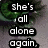 A static image with text overlays on a blurred green and gray background, presenting fragmented emotional statements.