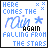 Animated pixel art sequence showing text 'HERE COMES THE 70in AGAIN FALLING FROM THE STARS' with varying letter colors and star symbols.