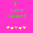 Green text reading "I Love Kellen!!" on a bright pink background with five pixelated hearts below, two of which change color between frames.